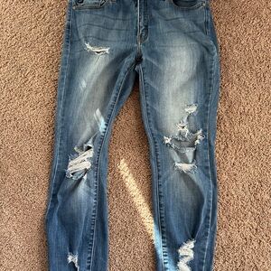 Kancan Blue Skinny Distressed Jeans